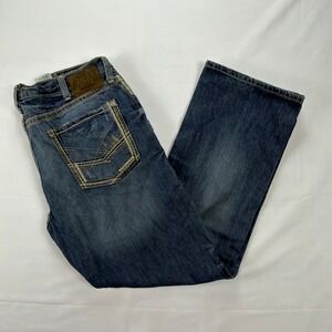 Ariat M5 Straight Leg Denim Jeans Western Cowboy Workwear 38x32 Blue